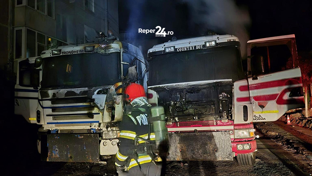 camioane incendiate Reșița