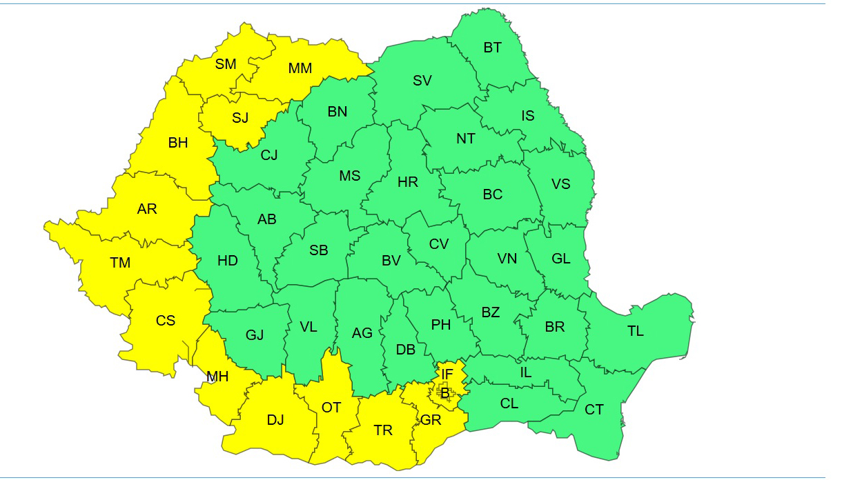 cod galben județul caraș-severin